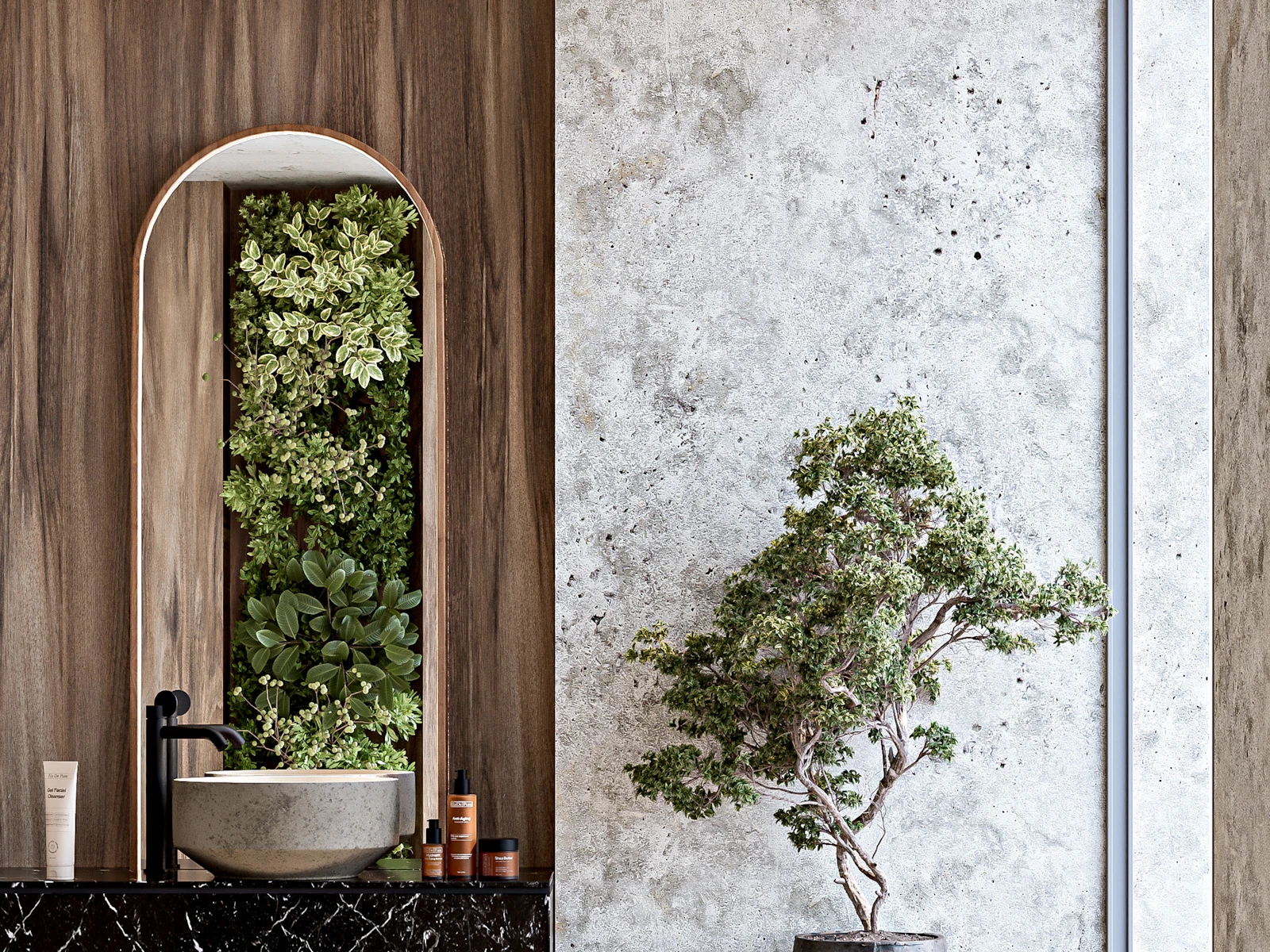 Elegant marble bathroom vanity