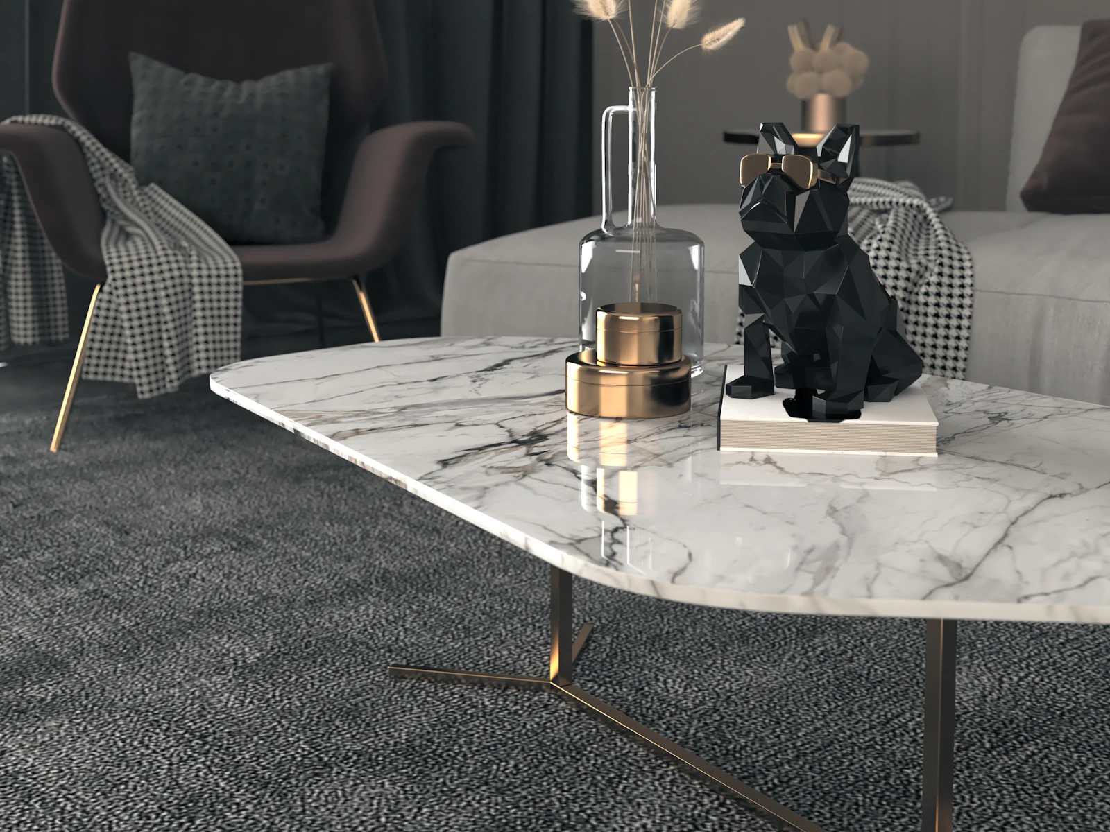 Living room marble coffee table